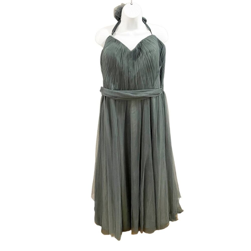 Revelry Rosalie Tulle Convertible Dress in Green Size 24 or Standard Size 3XL